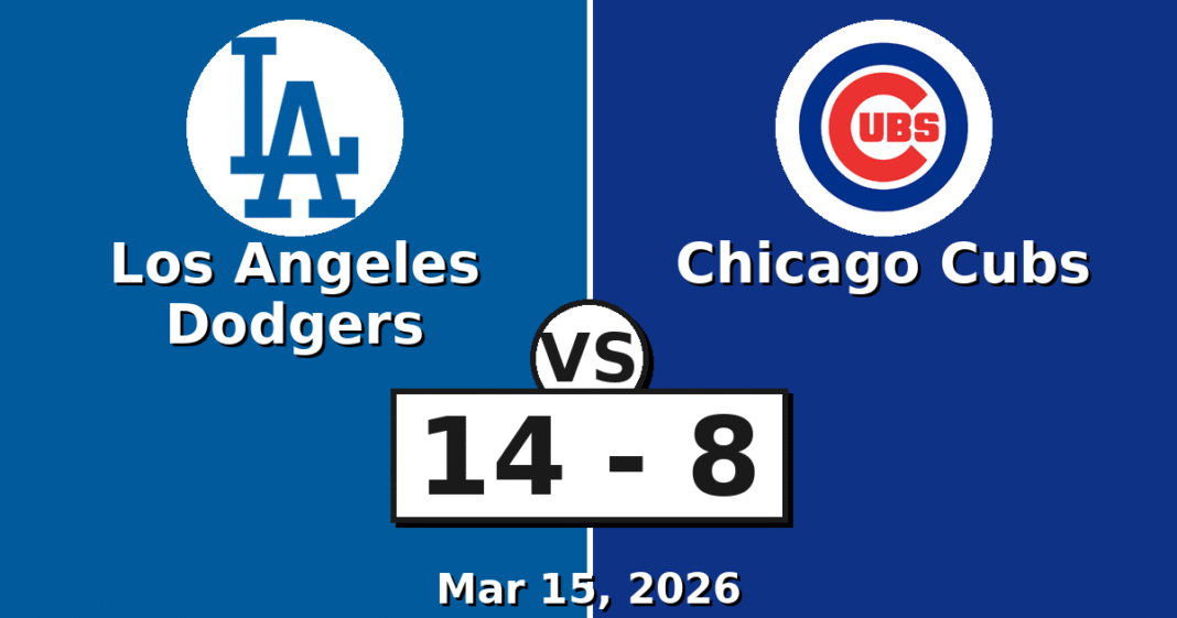Los Angeles Dodgers vs Chicago Cubs Match Player Stats