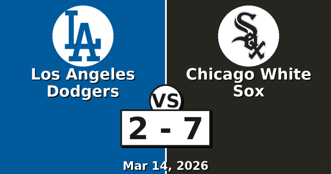 Los Angeles Dodgers vs Chicago White Sox Match Player Stats (Mar 14, 2026)