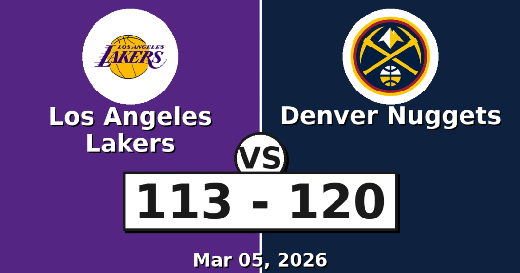 Los Angeles Lakers vs Denver Nuggets Match Player Stats