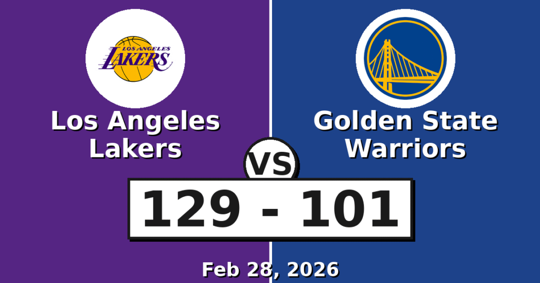 Los Angeles Lakers vs Golden State Warriors Match Player Stats (Feb 28, 2026)