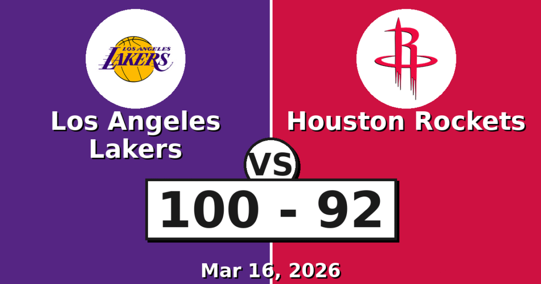 Los Angeles Lakers vs Houston Rockets Match Player Stats
