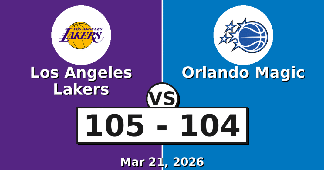 Los Angeles Lakers vs Orlando Magic Match Player Stats