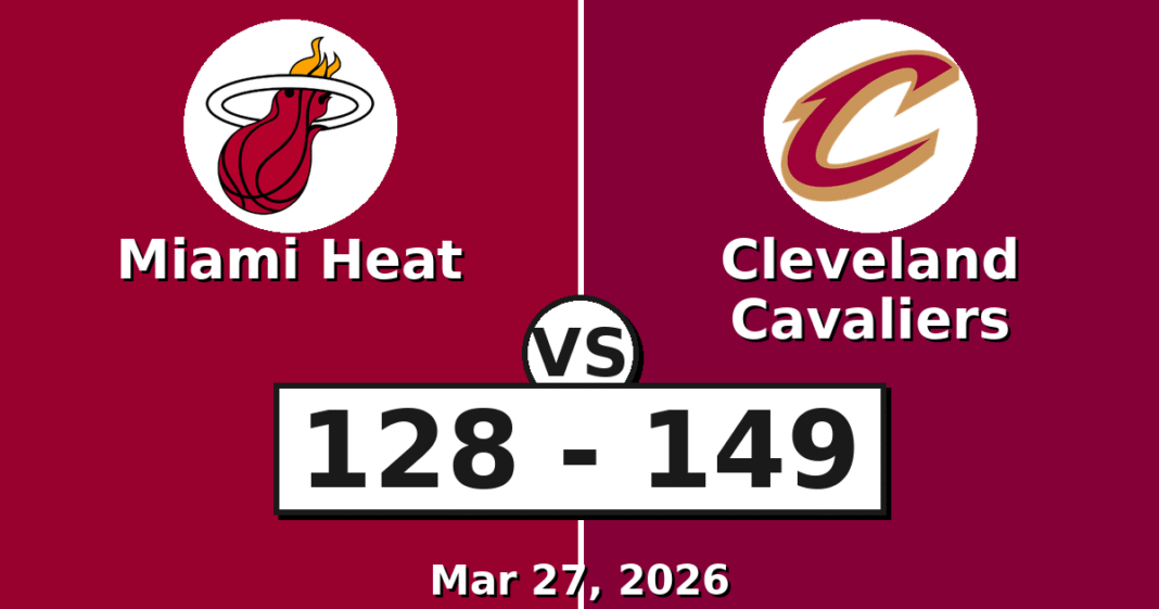 Miami Heat vs Cleveland Cavaliers Match Player Stats