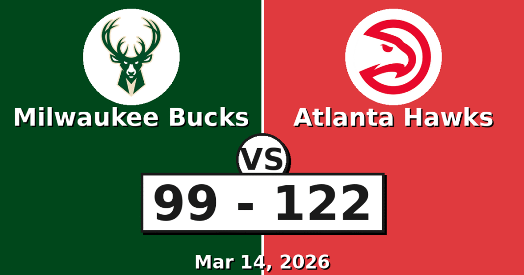 Milwaukee Bucks vs Atlanta Hawks Match Player Stats (Mar 14, 2026)