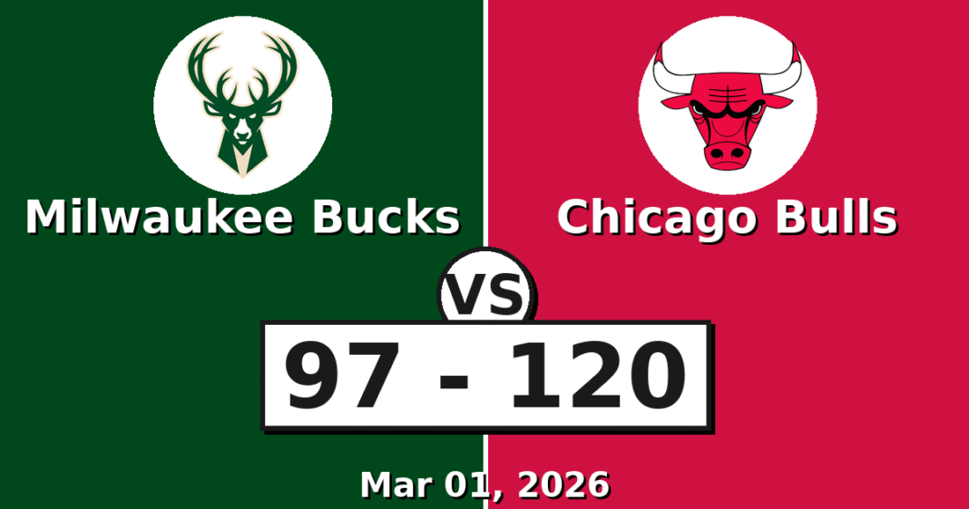 Milwaukee Bucks vs Chicago Bulls Match Player Stats (Mar 01, 2026)