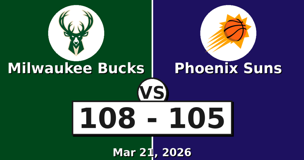 Milwaukee Bucks vs Phoenix Suns Match Player Stats