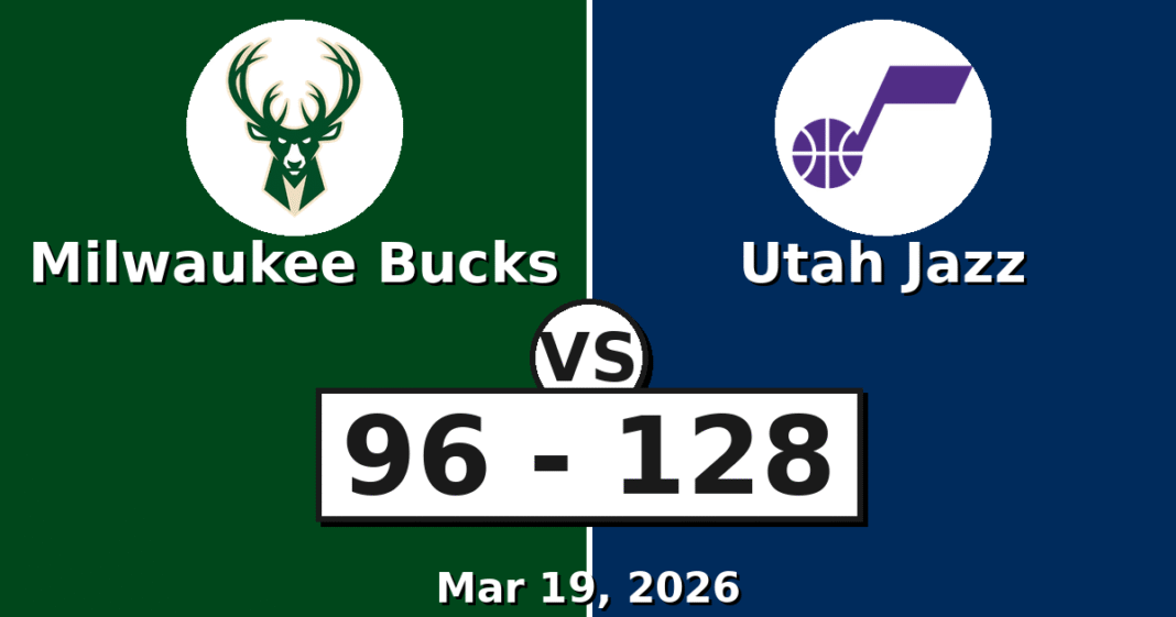 Milwaukee Bucks vs Utah Jazz Match Player Stats (Mar 19, 2026)