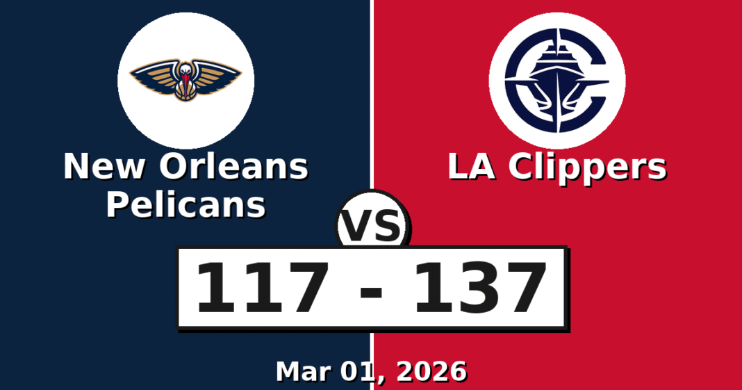 New Orleans Pelicans vs LA Clippers Match Player Stats