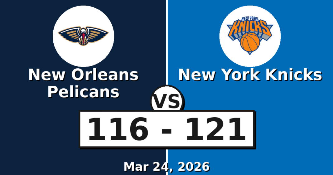 New Orleans Pelicans vs New York Knicks Match Player Stats (Mar 24, 2026)