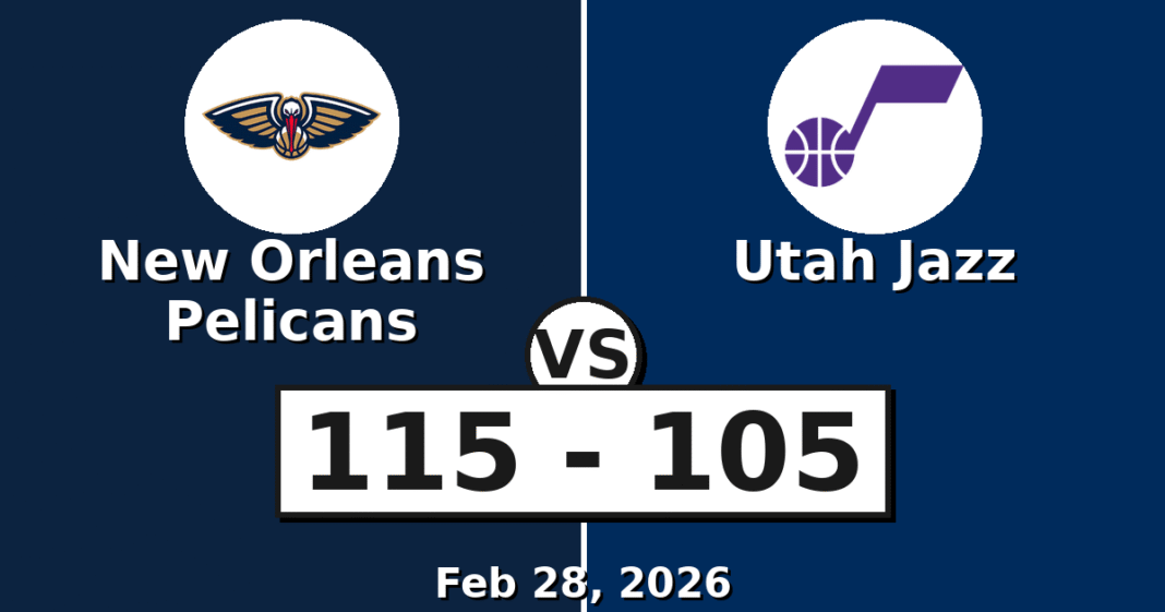 New Orleans Pelicans vs Utah Jazz Match Player Stats (Feb 28, 2026)