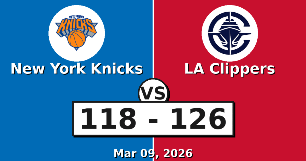 New York Knicks vs LA Clippers Match Player Stats