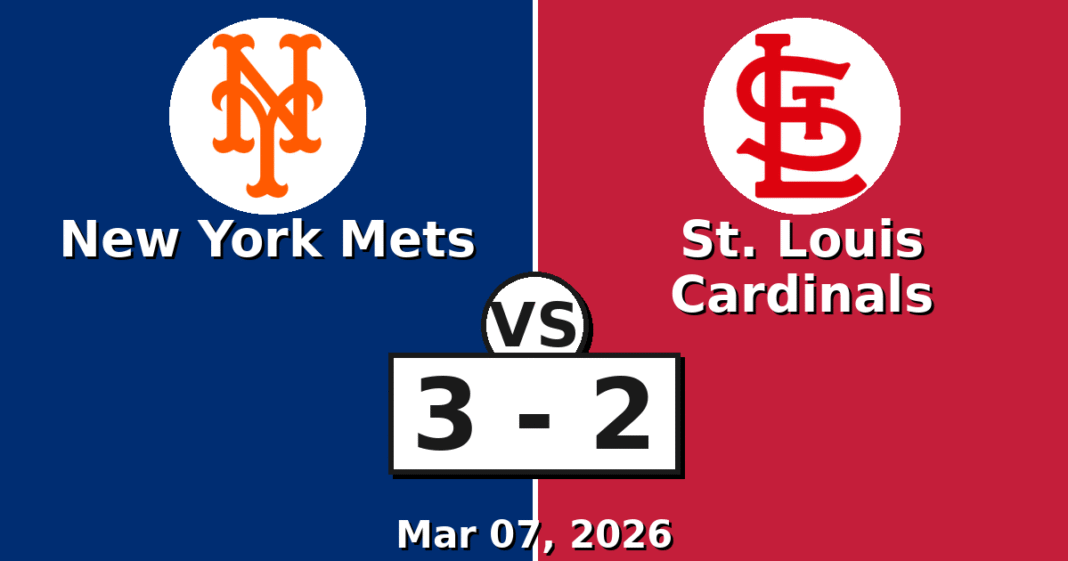 New York Mets vs St. Louis Cardinals Match Player Stats (Mar 07, 2026)