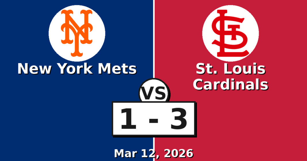 New York Mets vs St. Louis Cardinals Match Player Stats