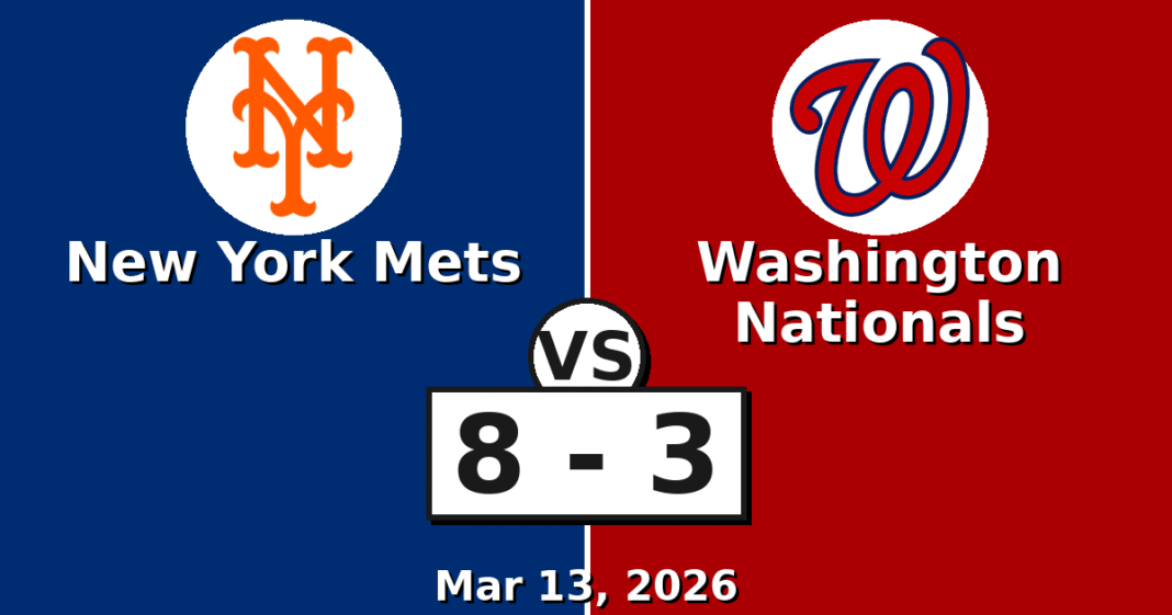 New York Mets vs Washington Nationals Match Player Stats