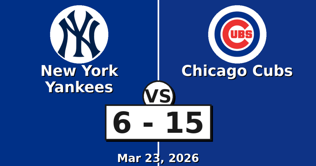New York Yankees vs Chicago Cubs Match Player Stats