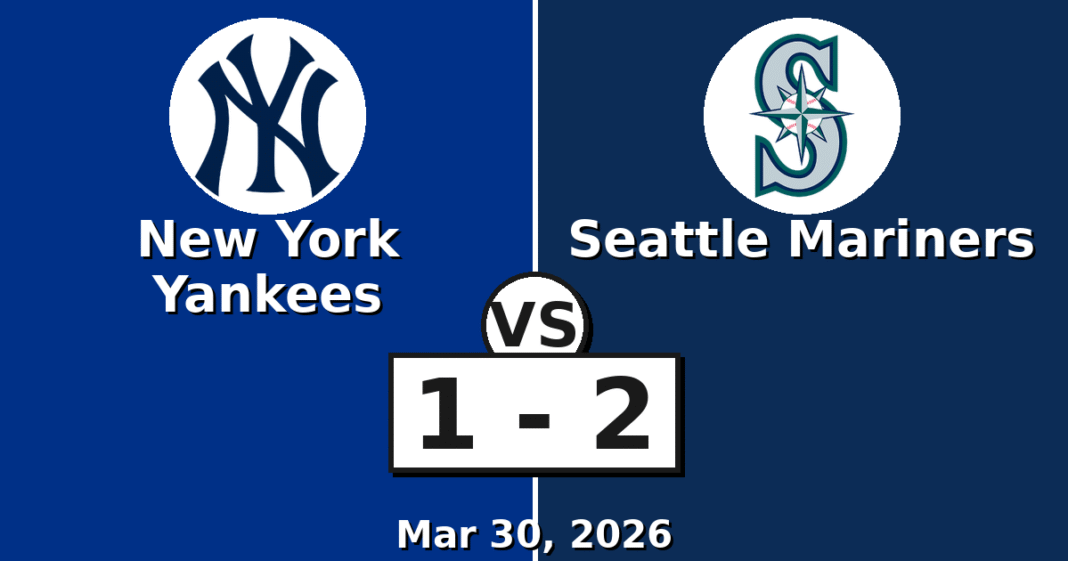 New York Yankees vs Seattle Mariners Match Player Stats (Mar 30, 2026)