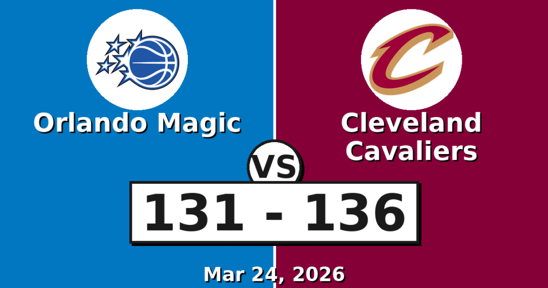 Orlando Magic vs Cleveland Cavaliers Match Player Stats (Mar 24, 2026)