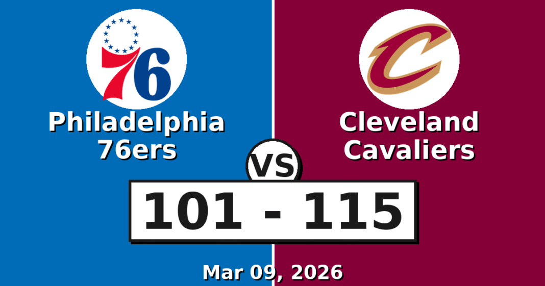 Philadelphia 76ers vs Cleveland Cavaliers Match Player Stats