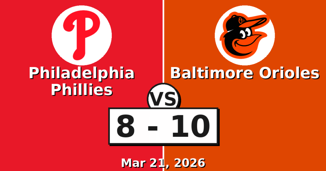 Philadelphia Phillies vs Baltimore Orioles Match Player Stats