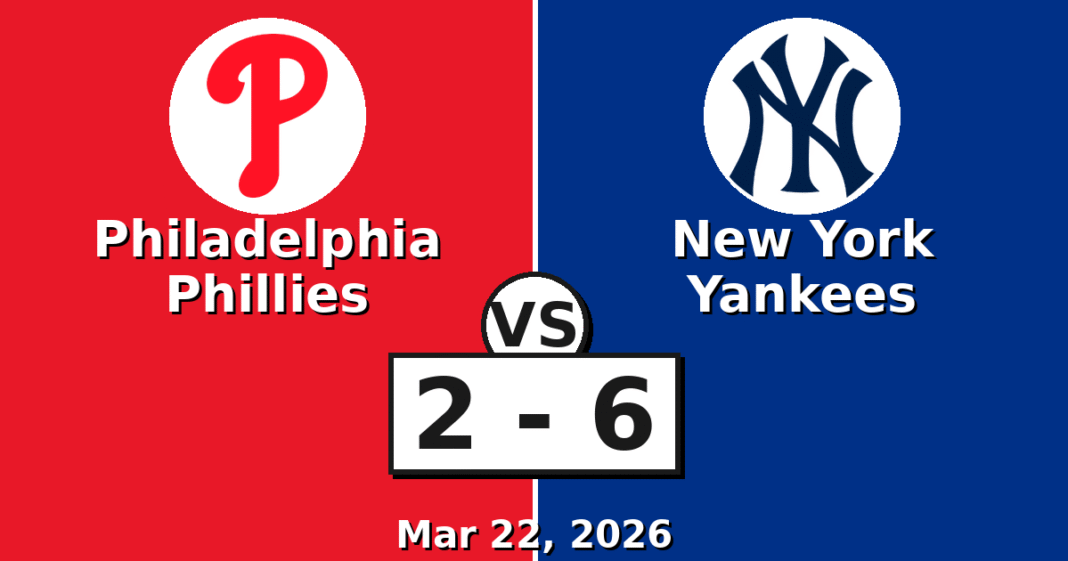 Philadelphia Phillies vs New York Yankees Match Player Stats