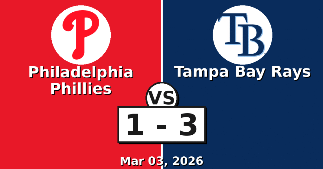 Philadelphia Phillies vs Tampa Bay Rays Match Player Stats