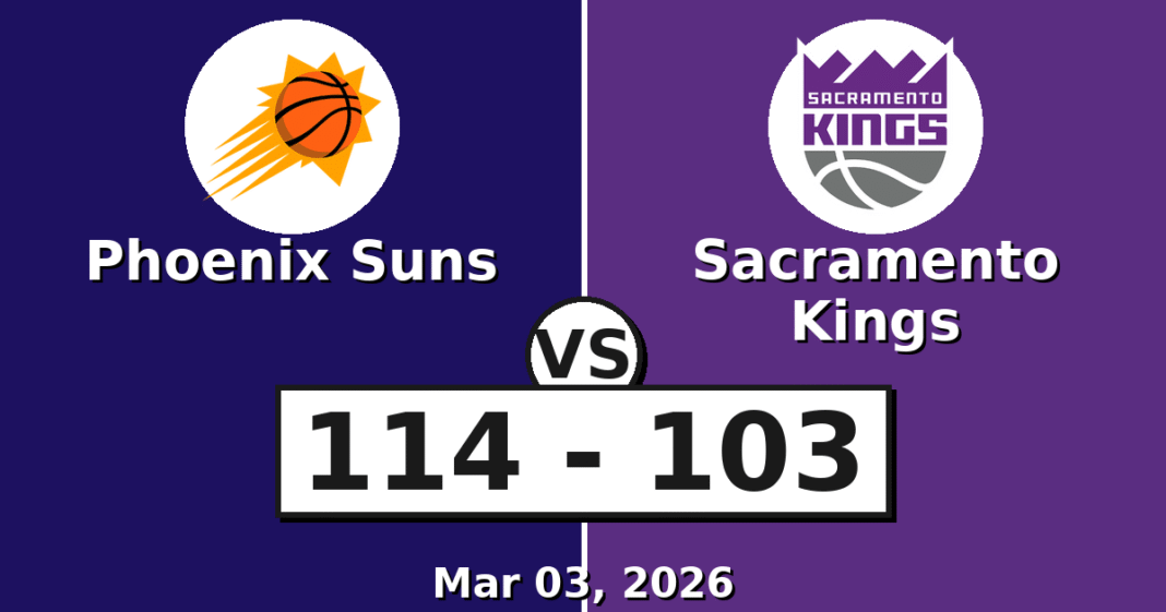 Phoenix Suns vs Sacramento Kings Match Player Stats