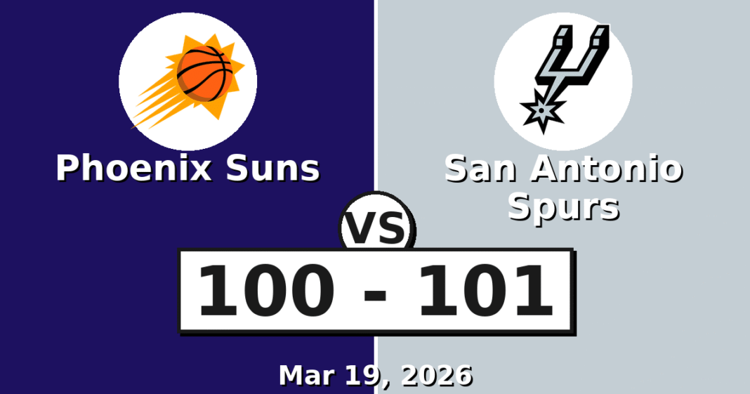 Phoenix Suns vs San Antonio Spurs Match Player Stats (Mar 19, 2026)