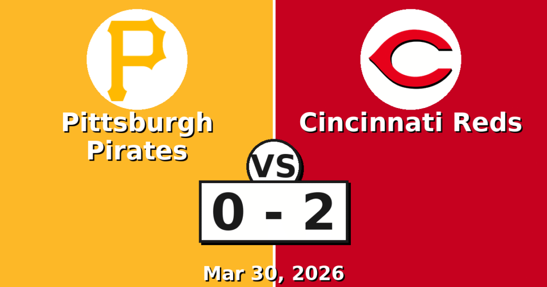 Pittsburgh Pirates vs Cincinnati Reds Match Player Stats (Mar 30, 2026)
