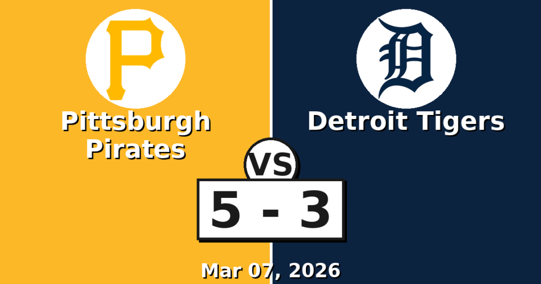 Pittsburgh Pirates vs Detroit Tigers Match Player Stats