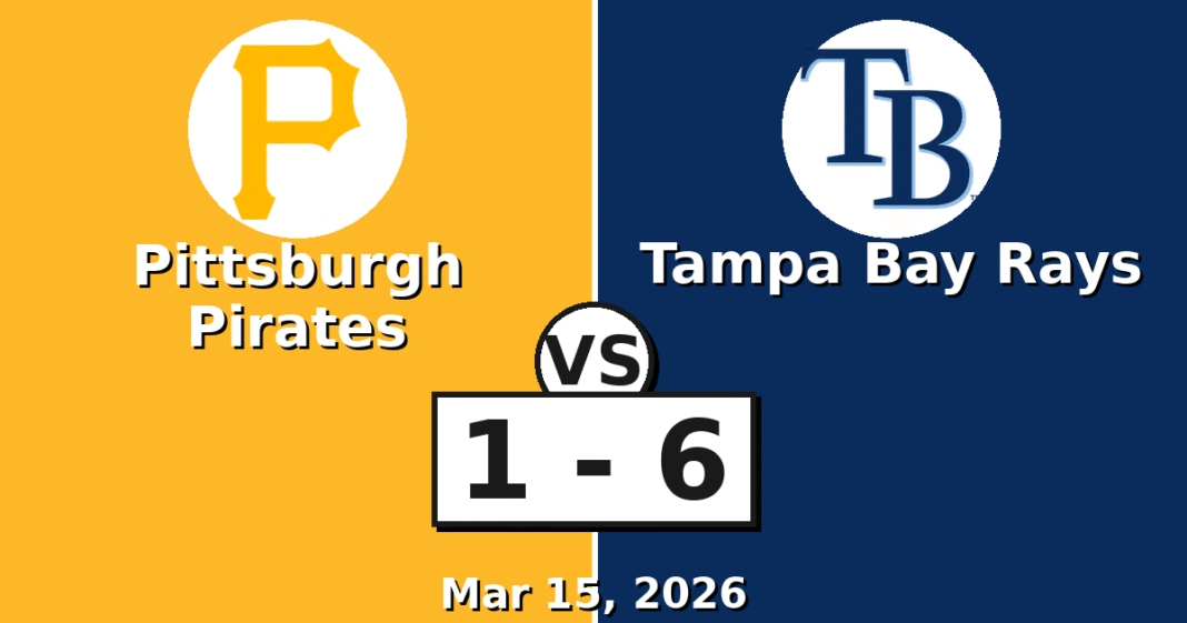Pittsburgh Pirates vs Tampa Bay Rays Match Player Stats (Mar 15, 2026)