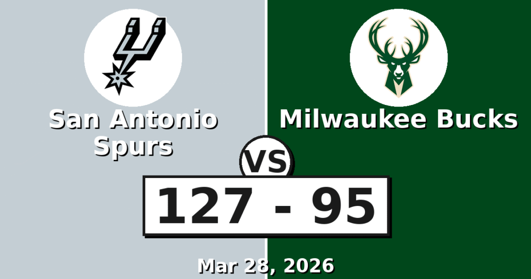 San Antonio Spurs vs Milwaukee Bucks Match Player Stats