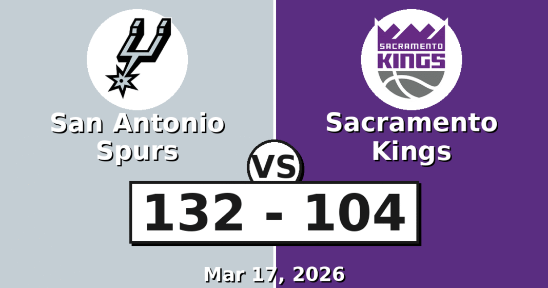 San Antonio Spurs vs Sacramento Kings Match Player Stats (Mar 17, 2026)