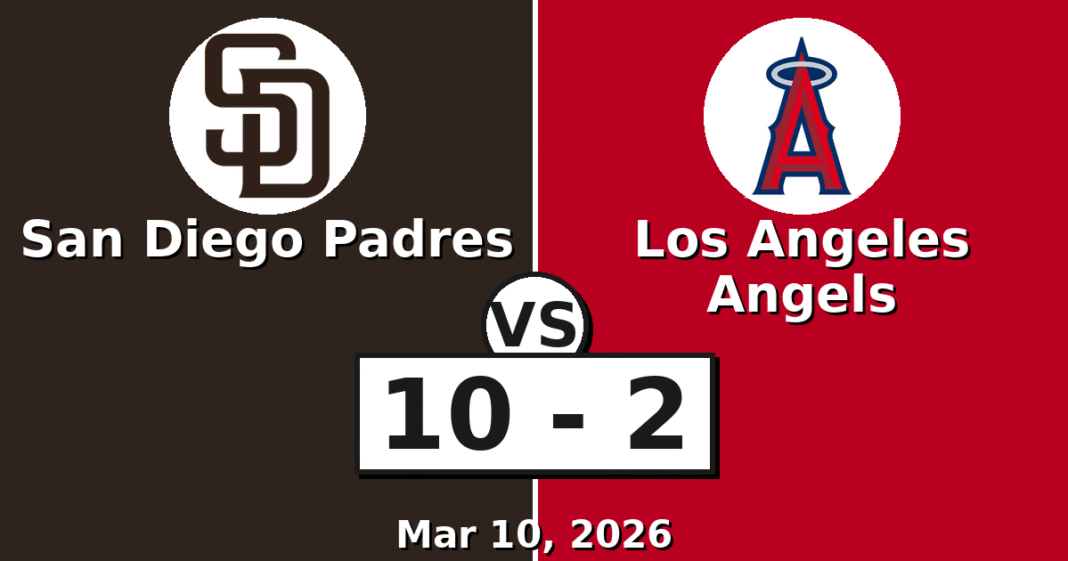 San Diego Padres vs Los Angeles Angels Match Player Stats (Mar 10, 2026)