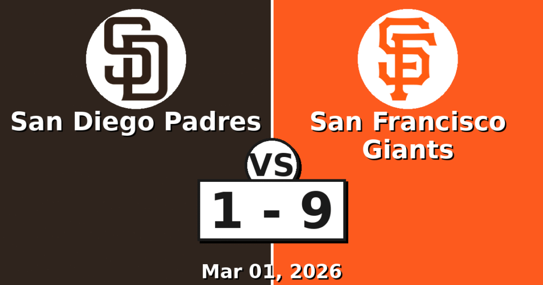 San Diego Padres vs San Francisco Giants Match Player Stats (Mar 01, 2026)