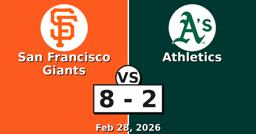 San Francisco Giants vs Athletics Match Player Stats