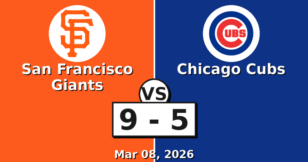 San Francisco Giants vs Chicago Cubs Match Player Stats (Mar 08, 2026)