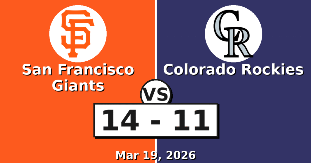 San Francisco Giants vs Colorado Rockies Match Player Stats