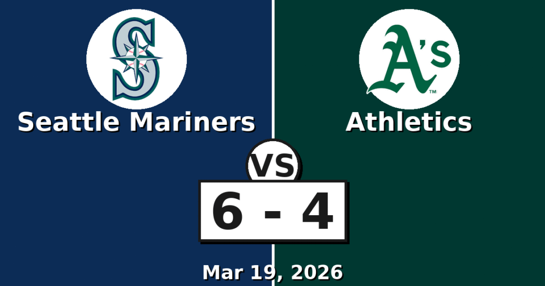 Seattle Mariners vs Athletics Match Player Stats