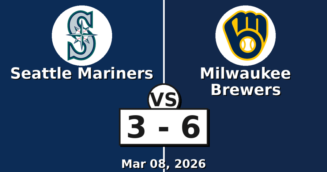 Seattle Mariners vs Milwaukee Brewers Match Player Stats (Mar 08, 2026)