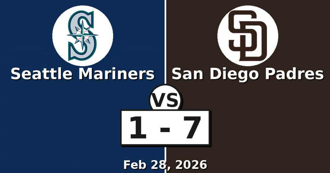 Seattle Mariners vs San Diego Padres Match Player Stats (Feb 28, 2026)