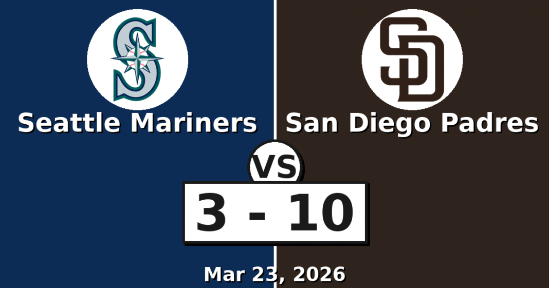 Seattle Mariners vs San Diego Padres Match Player Stats