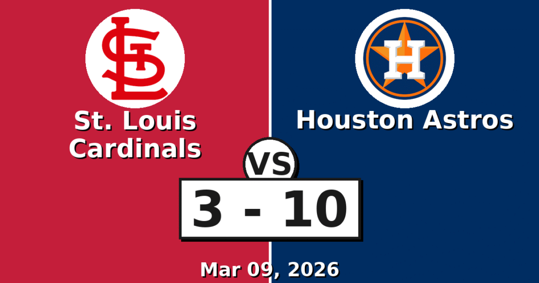 St. Louis Cardinals vs Houston Astros Match Player Stats
