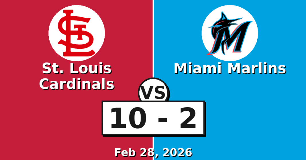 St. Louis Cardinals vs Miami Marlins Match Player Stats (Feb 28, 2026)