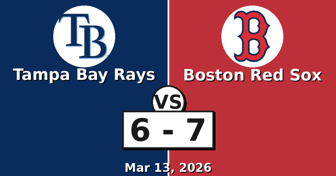 Tampa Bay Rays vs Boston Red Sox Match Player Stats (Mar 13, 2026)