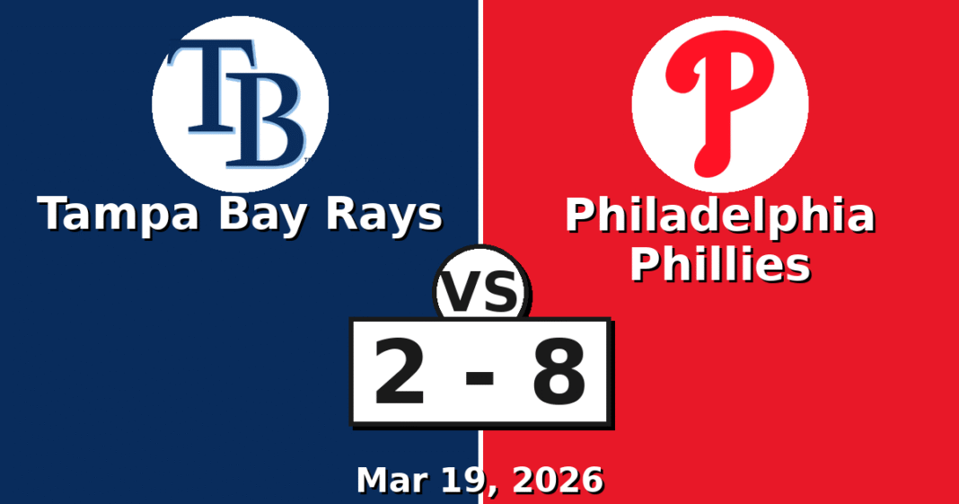 Tampa Bay Rays vs Philadelphia Phillies Match Player Stats (Mar 19, 2026)