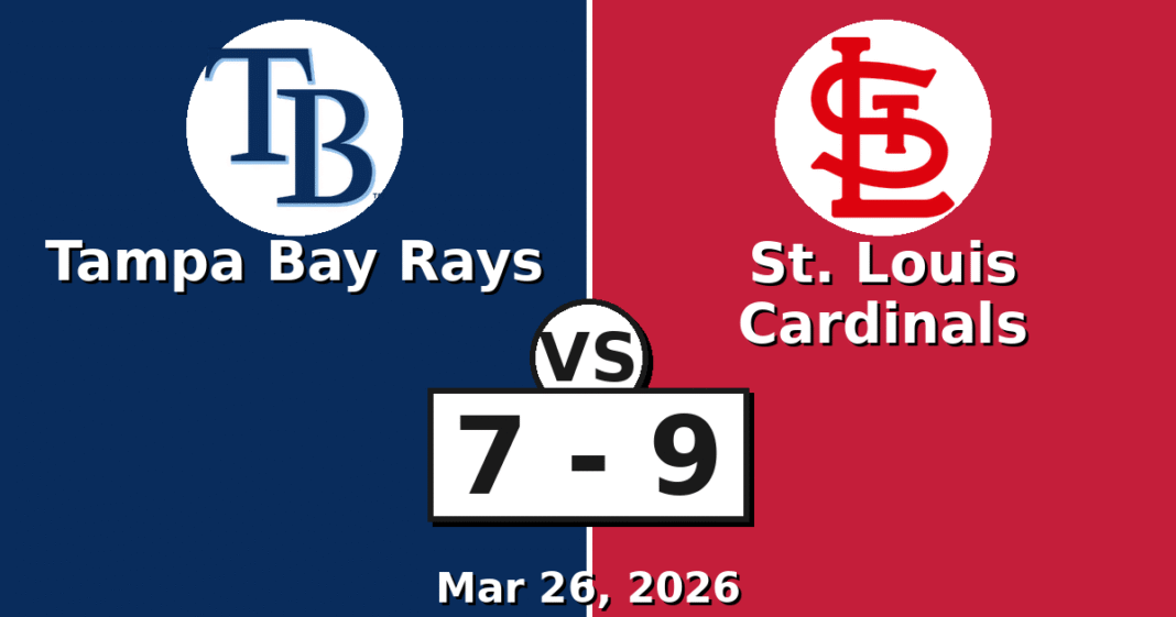 Tampa Bay Rays vs St. Louis Cardinals Match Player Stats (Mar 26, 2026)