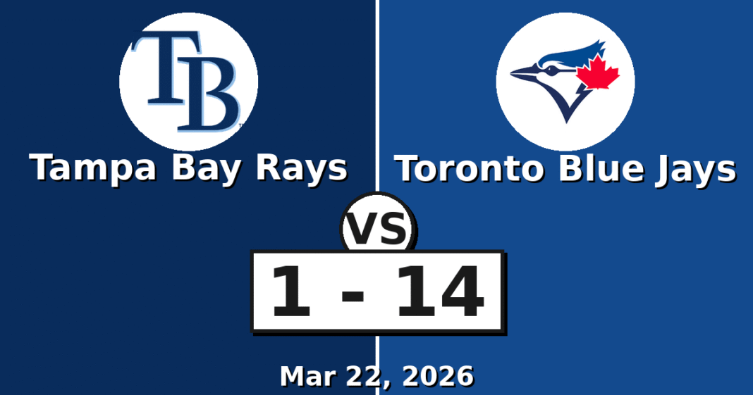 Tampa Bay Rays vs Toronto Blue Jays Match Player Stats