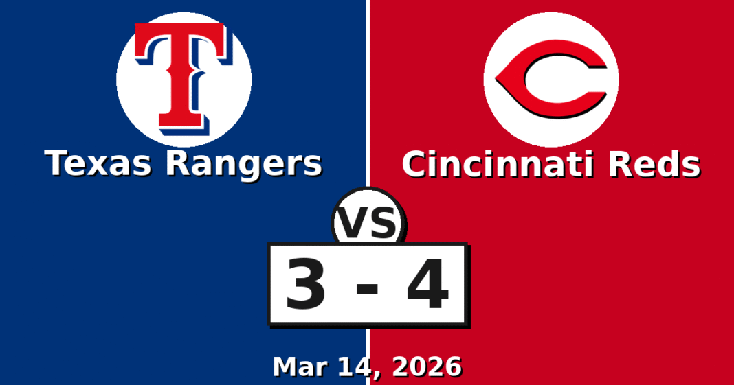 Texas Rangers vs Cincinnati Reds Match Player Stats (Mar 14, 2026)