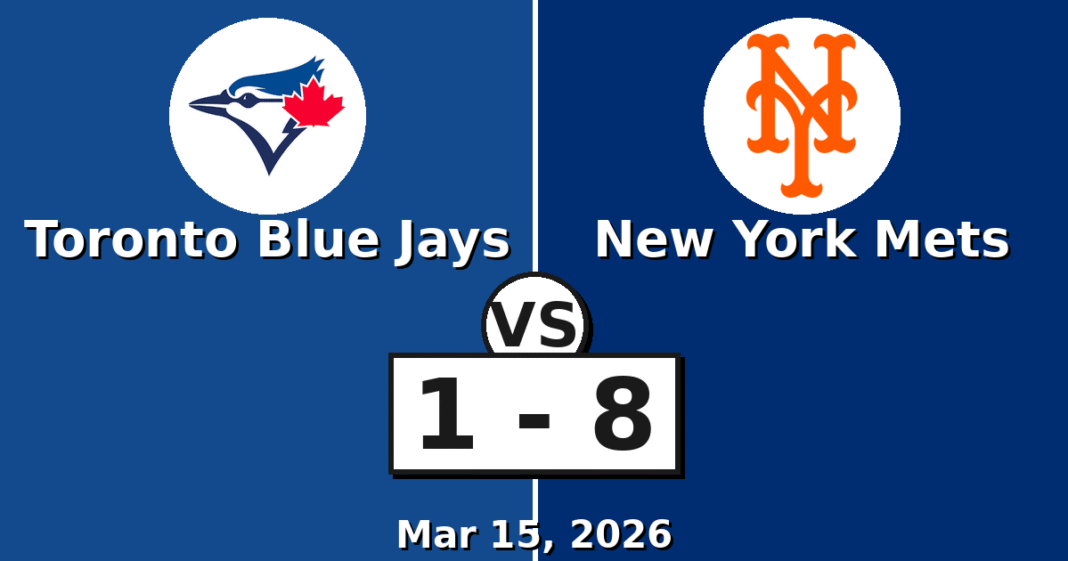 Toronto Blue Jays vs New York Mets Match Player Stats (Mar 15, 2026)