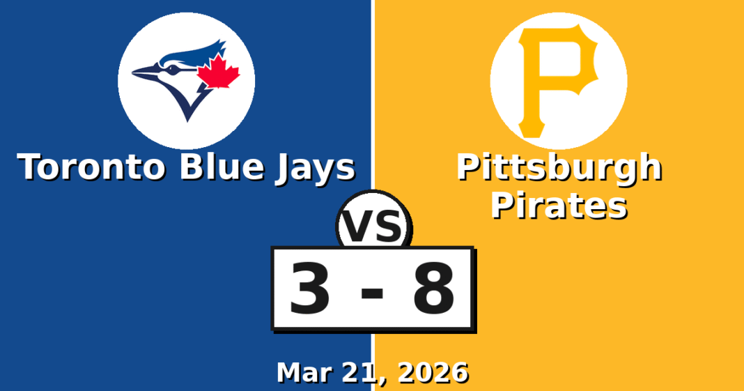 Toronto Blue Jays vs Pittsburgh Pirates Match Player Stats